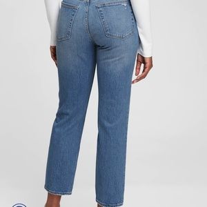 GAP Cheeky Straight cut denim in medium indigo.